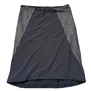 Assets By Spanx Red Hot Label Black Lace Panel Slip Skirt 1X Shapewear Nylon Ble